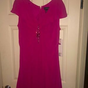 Plus size hot pink gown. Great for prom or mother of the bride.